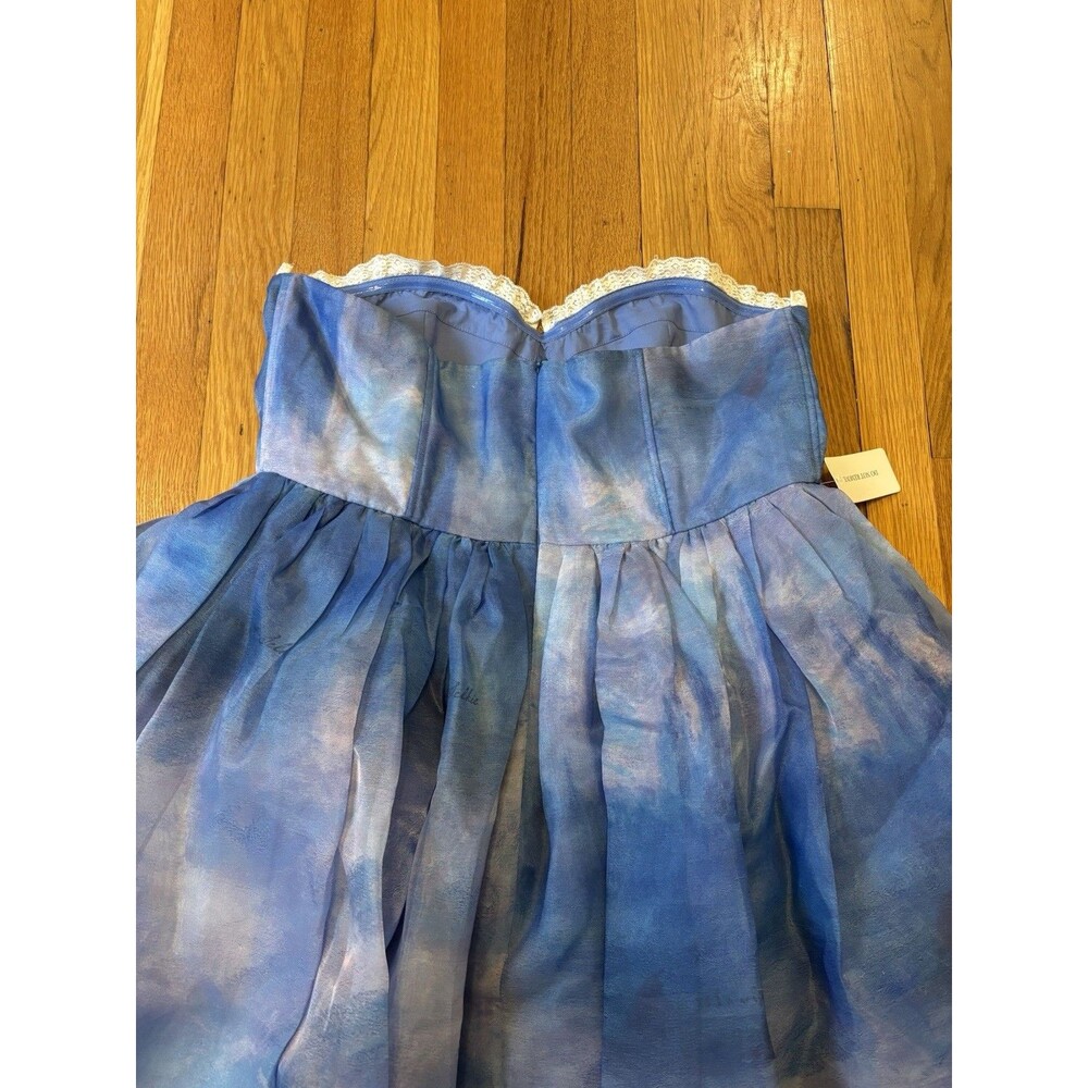 NWT Selkie The Parliament French Corset Dress Mini Blue Lace Trim Size XL - Picture 7 of 8